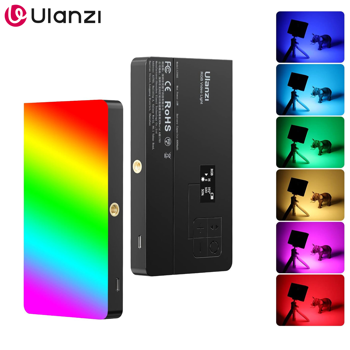 Video Led Light Panel - ULANZI LT002 RGB Video Light, Portable